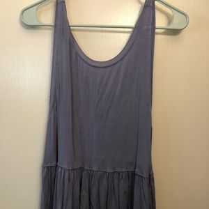 Blue purple peplum style tank top